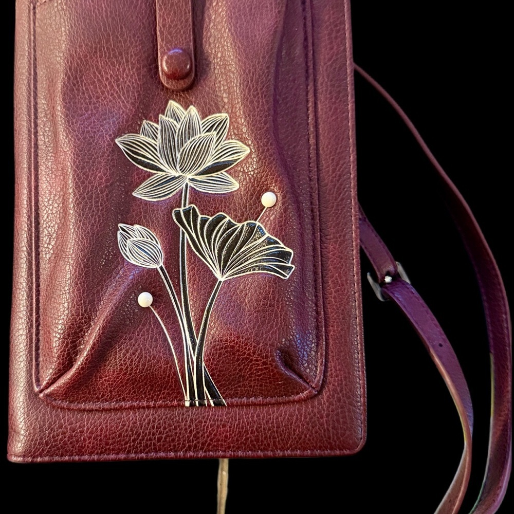 Espe Burgundy Floral Crossbody Bag